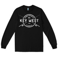 Black key west fl vintage crossed fishing rods t shirt Long Sleeve Tee - linhVisuals