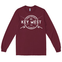 Key West Fl Vintage Crossed Fishing Rods T Shirt Long Sleeve Tee | Teevron