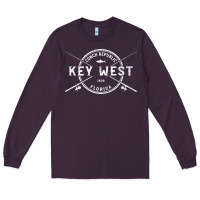 Plum key west fl vintage crossed fishing rods t shirt Long Sleeve Tee - linhVisuals