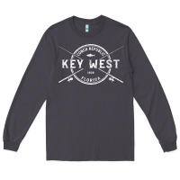 Smoke key west fl vintage crossed fishing rods t shirt Long Sleeve Tee - linhVisuals