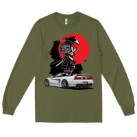 Army Green jdm nsx car tuning japan samurai drift import pullover hoodie Long Sleeve Tee - linhVisuals