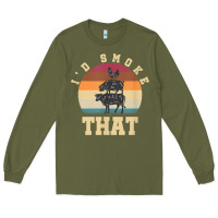 Army Green id smoke that funny smoked pork meat lover bbq gift barbecue t shirt Long Sleeve Tee - linhVisuals