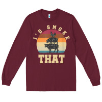 Burgundy id smoke that funny smoked pork meat lover bbq gift barbecue t shirt Long Sleeve Tee - linhVisuals