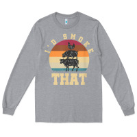 Heather Grey id smoke that funny smoked pork meat lover bbq gift barbecue t shirt Long Sleeve Tee - linhVisuals
