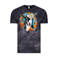 Cloud Black Daisy Goat With Background Vintage Tee - RanaPortraitStore