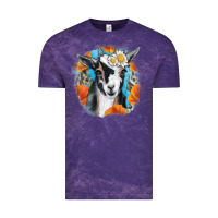 Cloud Purple Daisy Goat With Background Vintage Tee - RanaPortraitStore