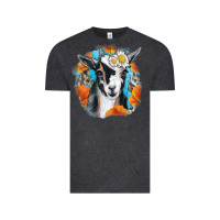 Vintage Black Daisy Goat With Background Vintage Tee - RanaPortraitStore