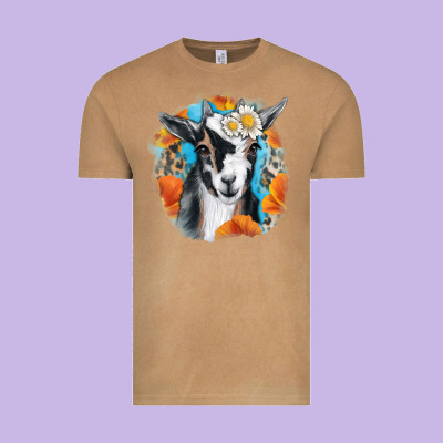 Daisy Goat With Background Vintage Tee Designed By Ranaportraitstore