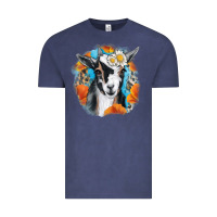 Vintage Denim Daisy Goat With Background Vintage Tee - RanaPortraitStore