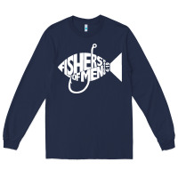 Navy matching church christian group bible verse fishers of men pullover ho Long Sleeve Tee - linhVisuals
