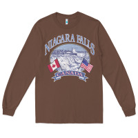 Chestnut americana niagara falls scene canada america flags sweatshirt Long Sleeve Tee - linhVisuals