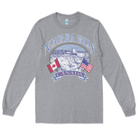 Heather Grey americana niagara falls scene canada america flags sweatshirt Long Sleeve Tee - linhVisuals