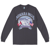 Smoke americana niagara falls scene canada america flags sweatshirt Long Sleeve Tee - linhVisuals