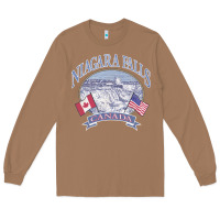 Toasted Coconut americana niagara falls scene canada america flags sweatshirt Long Sleeve Tee - linhVisuals