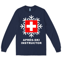 Navy après ski instructor sweatshirt Long Sleeve Tee - linhVisuals