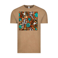 Vintage Coffee western gemstone aztec seamless pattern Vintage Tee - BundleAndBundleShop