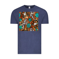 Vintage Denim western gemstone aztec seamless pattern Vintage Tee - BundleAndBundleShop