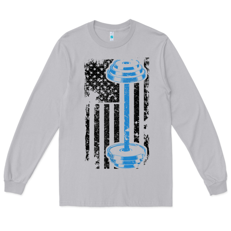 American Flag Gym And Fitness  Weight Lifting Gift T Shirt Long Sleeve Tee by linhVisuals | Teevron