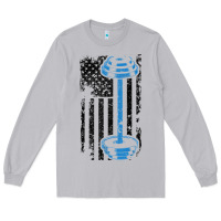 Moon Dust american flag gym and fitness  weight lifting gift t shirt Long Sleeve Tee - linhVisuals