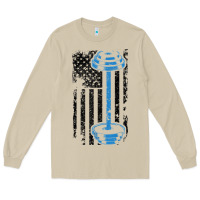Mushroom american flag gym and fitness  weight lifting gift t shirt Long Sleeve Tee - linhVisuals