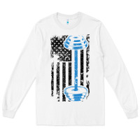 White american flag gym and fitness  weight lifting gift t shirt Long Sleeve Tee - linhVisuals