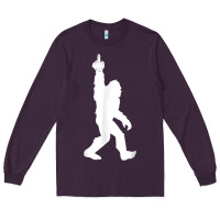 Plum funny bigfoot middle finger for squatch believers t shirt Long Sleeve Tee - linhVisuals