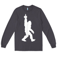 Smoke funny bigfoot middle finger for squatch believers t shirt Long Sleeve Tee - linhVisuals