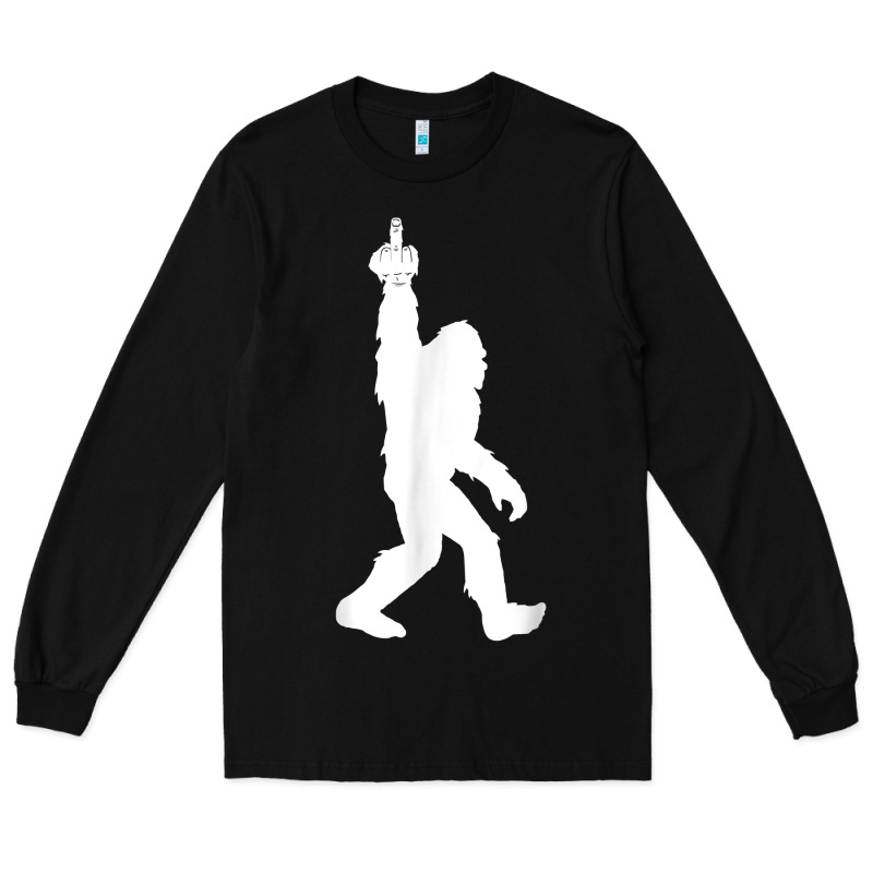 Funny Bigfoot Middle Finger For Squatch Believers T Shirt Long Sleeve Tee by linhVisuals | Teevron