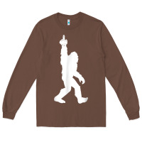 Chestnut funny bigfoot middle finger for squatch believers t shirt Long Sleeve Tee - linhVisuals