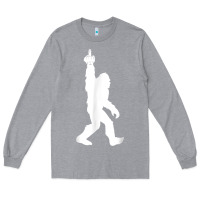 Heather Grey funny bigfoot middle finger for squatch believers t shirt Long Sleeve Tee - linhVisuals