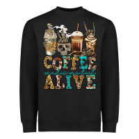 Black coffee makes me feel alive skeleton coffee cups Heavyweight Sweatshirt - Jasminsmagicworld