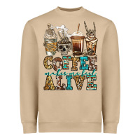 Mushroom coffee makes me feel alive skeleton coffee cups Heavyweight Sweatshirt - Jasminsmagicworld