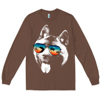 Chestnut american akita shirts with glasses sunglasses retro style t shirt Long Sleeve Tee - linhVisuals