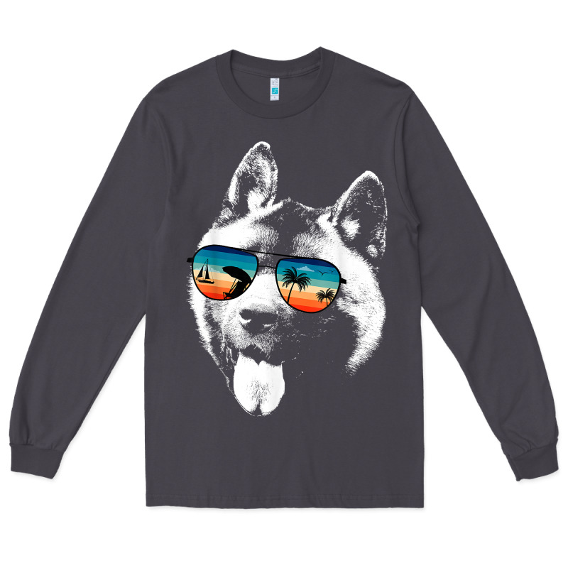 American Akita Shirts With Glasses Sunglasses Retro Style T Shirt Long Sleeve Tee by linhVisuals | Teevron