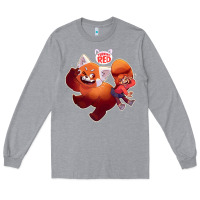 Heather Grey turning red Merch Long Sleeve Tee - linhVisuals