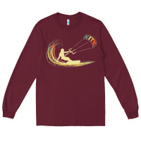 Burgundy kite kiteboarding kiting kitesurfing kitesurf gift premium t shirt Long Sleeve Tee - linhVisuals