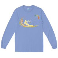 Colony Blue kite kiteboarding kiting kitesurfing kitesurf gift premium t shirt Long Sleeve Tee - linhVisuals