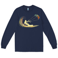 Navy kite kiteboarding kiting kitesurfing kitesurf gift premium t shirt Long Sleeve Tee - linhVisuals