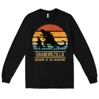 Black mens grandpazilla grandpa of monsters retro halloween christmas t shir Long Sleeve Tee - linhVisuals