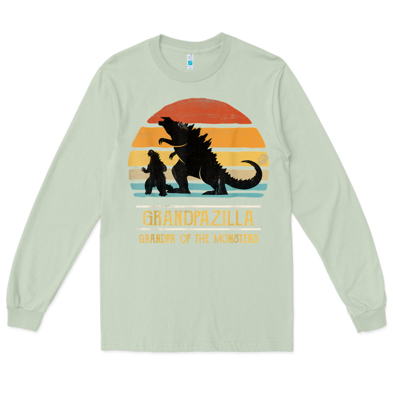 Mens Grandpazilla Grandpa Of Monsters Retro Halloween Christmas T Shir Long Sleeve Tee by linhVisuals | Teevron