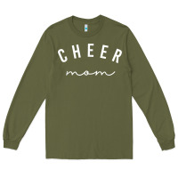 Army Green cute cheer mom t shirt Long Sleeve Tee - linhVisuals