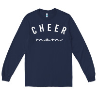 Navy cute cheer mom t shirt Long Sleeve Tee - linhVisuals