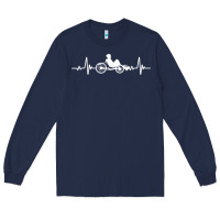 Navy great recumbent bike heartbeat design cycling t shirt Long Sleeve Tee - linhVisuals