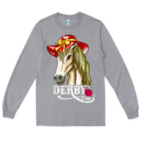 Heather Grey derby day shirt 2022 horse derby party horse racing t shirt Long Sleeve Tee - linhVisuals