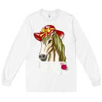 White derby day shirt 2022 horse derby party horse racing t shirt Long Sleeve Tee - linhVisuals