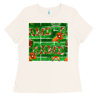Bone american football megaphone and game seamless pattern Ladies Tee - BundleAndBundleShop