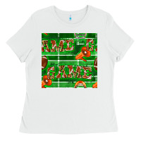 White american football megaphone and game seamless pattern Ladies Tee - BundleAndBundleShop