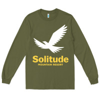 Army Green Solitude Mountain Resort Long Sleeve Tee - linhVisuals