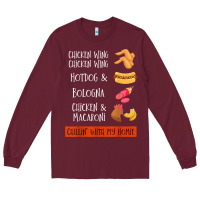 Burgundy chicken wing chicken wing hotdog and bologna shirt t shirt Long Sleeve Tee - linhVisuals