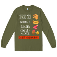 Army Green chicken wing chicken wing hotdog and bologna shirt t shirt Long Sleeve Tee - linhVisuals